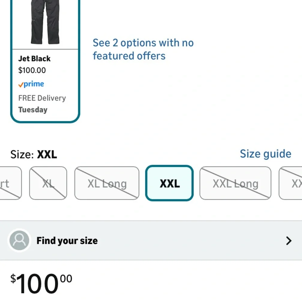 Used 1x Marmot Men’s Black Waterproof Rain Pants